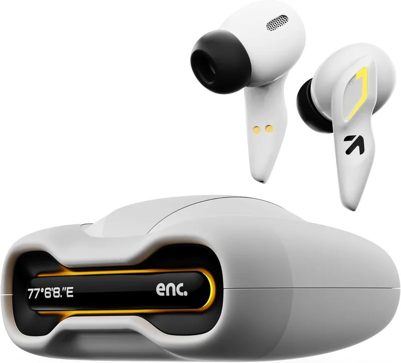 GOBOULT Astra Truly Wireless in Ear Earbuds with 48H Playtime, Built-in App Support, 45ms Low Latency Gaming, 4 Mics ENC, Breathing LEDs,13mm Bass Drivers, TWS Ear Buds (White Opal)