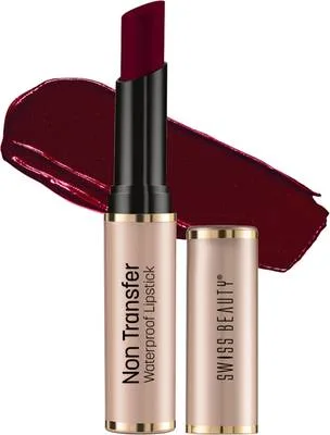 SWISS BEAUTY Non Transfer Waterproof Lipstick | Matte Finish Long Lasting | with Jojoba Oil