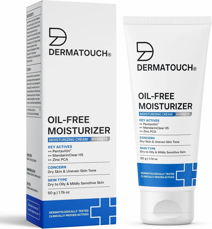 DERMATOUCH Oil-Free Moisturiser – Lightweight Hydration | Non-Greasy Daily Moisture Care | Helps Maintain Skin Balance | 50g