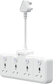 Portronics 2500W Power Plate Pro 4-in-1 Power Extender with 4 Universal Sockets, Individual Switches, 180° Flexible Cord, Child Safety Shutters, for Home, Office, Laptops, Mobiles & Appliances