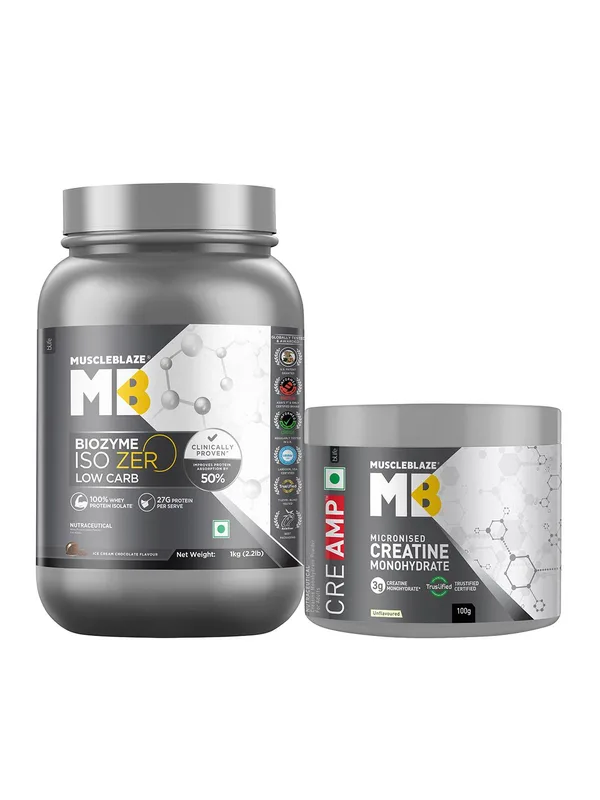 MuscleBlaze MuscleBlaze Biozyme Iso-Zero Proteins & Creatine Monohydrate-1.1 kg