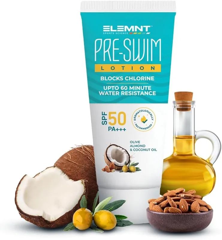 Elemnt Pre Swim Body Lotion for Kids & Adults | Chlorine Protection, Anti-tan Body Lotion, Protection from Sea Water Impurities & Pool Chemicals | Upto 60 mins of Water Resistance | 50 ML
