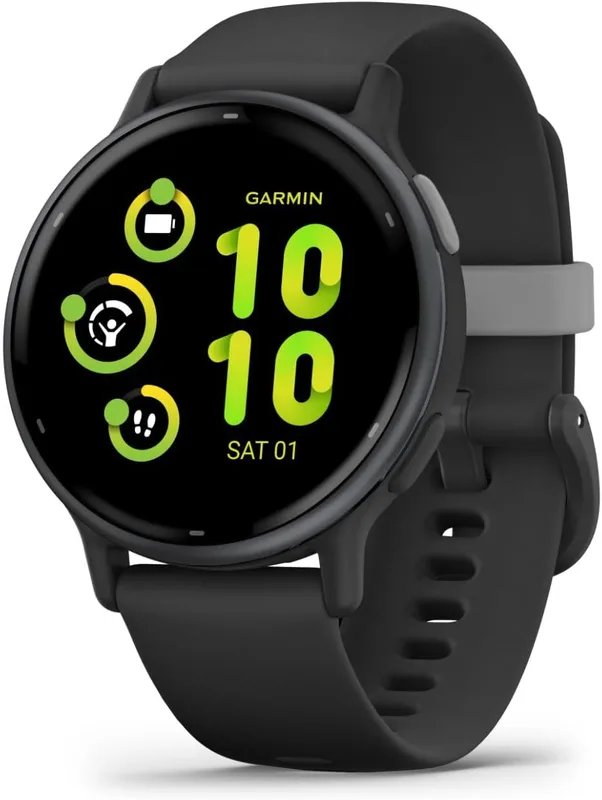 Garmin Vivoactive 5, Health and Fitness GPS Smartwatch, AMOLED Display, Up to 11 Days of Battery |Slate Aluminum Bezel with Black Case and Silicone Band