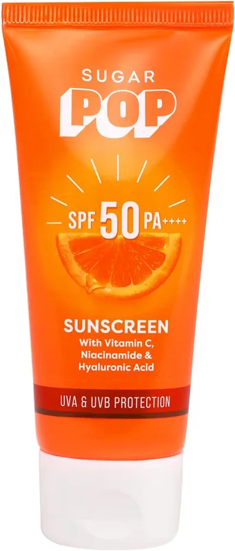 SUGAR POP SPF 50 PA++++ UVA/UVB With Vitamin C, Niacinamide & Hyaluronic Acid |All Skin Prevents Sun Damage | No White Cast | 30 Gms