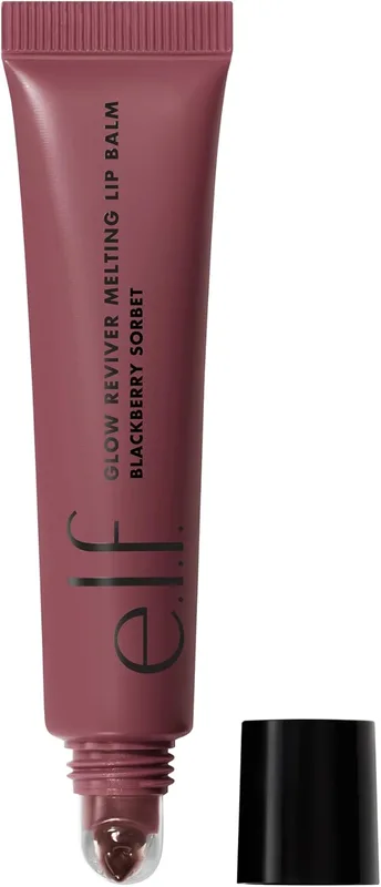 e.l.f. Glow Reviver Melting Lip Balm, Tinted Formula, With Shea Butter & Hyaluronic Acid, Vegan & Cruelty-Free, Blackberry Sorbet