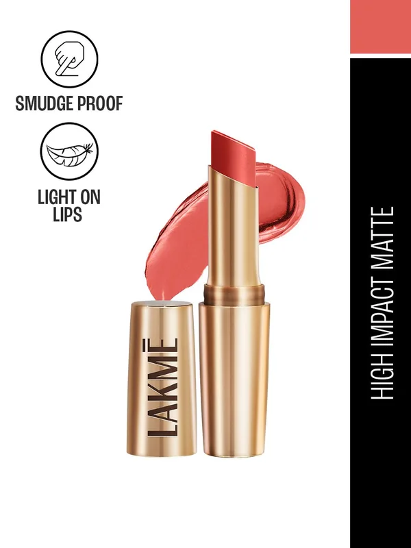 Lakme 9to5 Powerplay Priming Matte Lipstick With Vit E Lasts 16Hr 3.6g - Coral Date