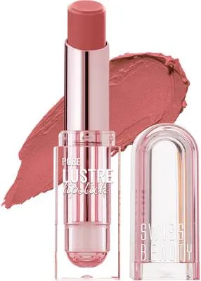 SWISS BEAUTY Pure Lustre Lipstick | High Shine | Smooth Glide | Olive Oil | Vitamin E