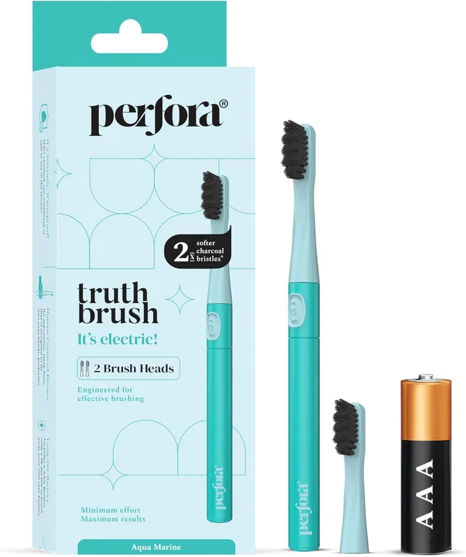 Perfora Electric Toothbrush For Men, Women & Kids, 2 Modes, AAA Powered, 24000 Strokes, 90 Days Battery Life | 1 Year Warranty | 001 - Aqua Marine (Pack of 1)