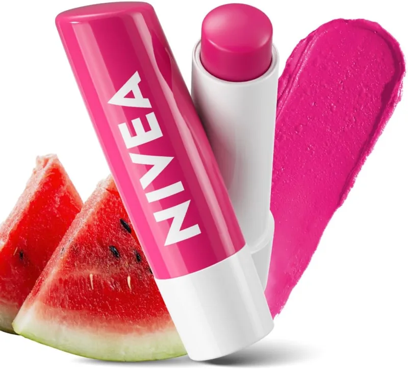 NIVEA Watermelon Shine 4.8g Lip Balm|24 H Melt in Moisture Formula|Natural Oils|Glossy Finish,4.8 g (Pack of 1)