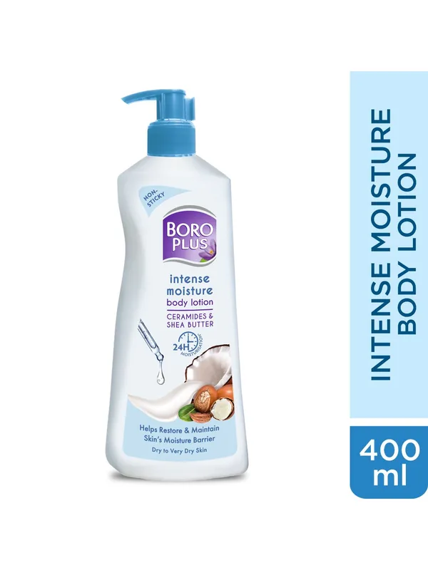 BOROPLUS Intense Moisture Body Lotion with Ceramides & Shea Butter for Dry Skin - 400 ml