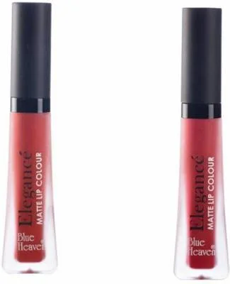 BLUE HEAVEN Matte Lip color Waterproof, Long lasting, Combo, Pack of 2 (Shades-Red)