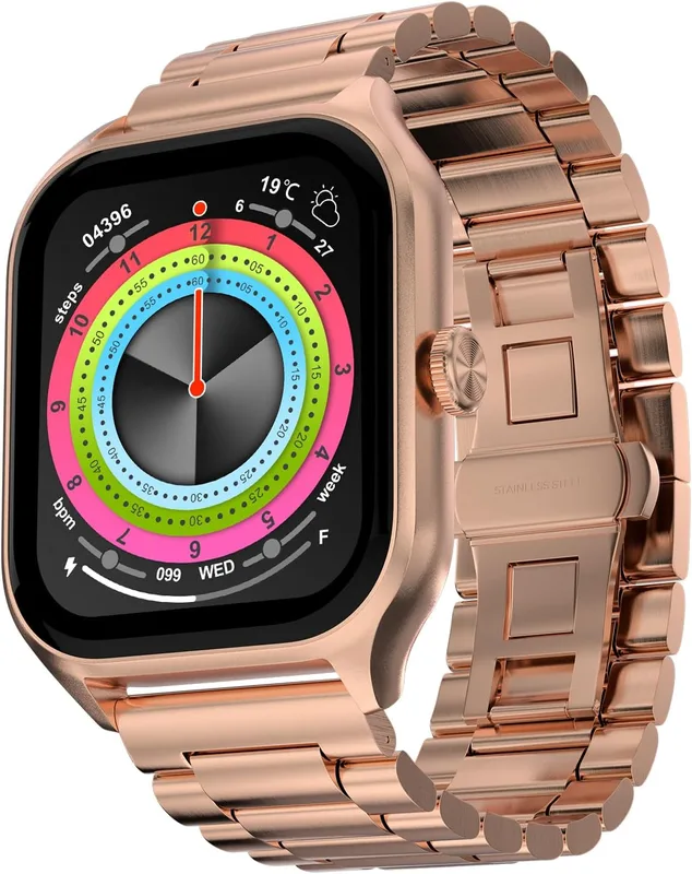 Fire-Boltt Solaris 1.78” AMOLED Always-on Display with 368 * 448 px Resolution, 123 Sports Mode, IP68 Water-Resistant, Long-Lasting Battery Life and Comprehensive Health Tracking (Pink)