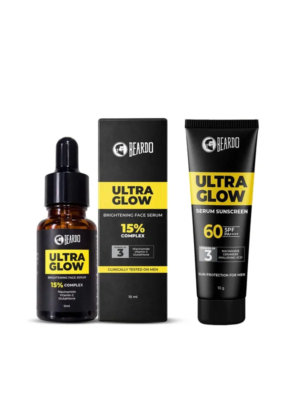 BEARDO Ultra Glow Face Serum & SPF60 Serum Sunscreen Combo