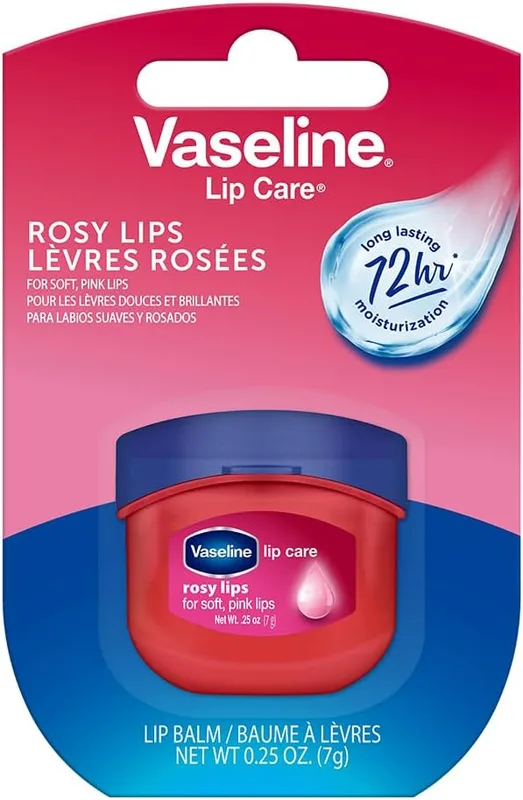 Vaseline Lip Therapy Rosy Lips | Tinted Balm for Soft Pink Finish | 72Hr Moisturization | Rosy Floral Fragrance | 7g