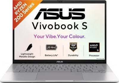 ASUS Vivobook S14 (2026) with Metallic Design, Gaming Grade CPU AMD Ryzen 5 220 - (16 GB/512 GB SSD/Windows 11 Home) M3407HA-LY136WS Thin and Light Laptop