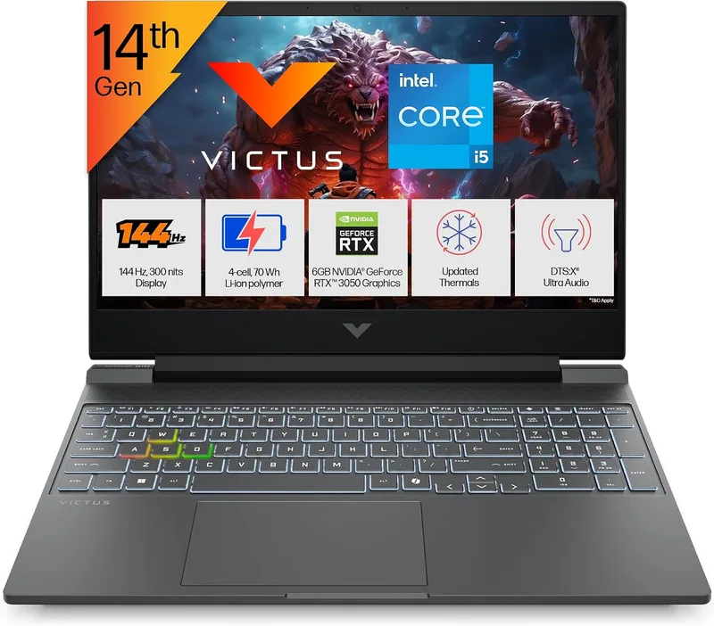 HP Victus, 14th Gen Intel Core i5-14450HX, 6GB RTX 3050, 24GB DDR5, 512GB SSD, FHD, 144Hz, 300 nits, IPS,15.6''/39.6cm, Care Pack 2 Years Additional Warranty with Onsite Support