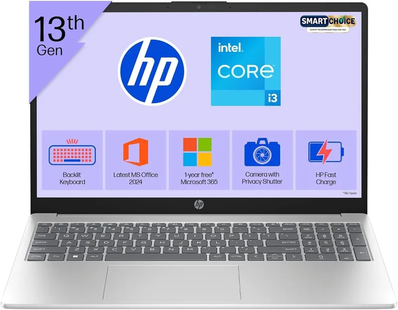 HP 15, 13th Gen Intel Core i3-1315U, (8GB DDR4,512GB SSD) Anti-Glare, Micro-Edge, FHD,15.6''/39.6cm, Win11,M365 Basic(1y Care Pack 2 Years Additional Warranty with Onsite Support