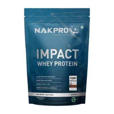 Nakpro Impact Whey Protein Isolate & Concentrate, 24g Protein, Trustified Certified Whey Protein