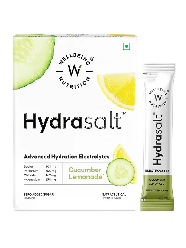 Wellbeing Nutrition 15Pcs Cucumber Lemonade Hydrasalt Electrolyte Drink