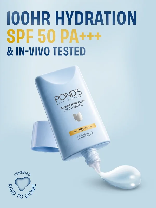 Ponds BIOME Miracle SPF50 PA+++ UV Invisigel Moisturiser -50 g