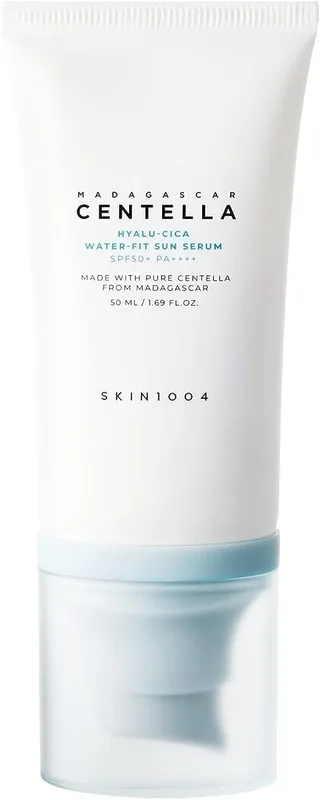 SKIN1004 Hyalu-Cica Water-Fit Sun Serum SPF 50 PA++++| Lightweight Korean Sunscreen for All Skin Types with Hyaluronic Acid & Centella, 50ml