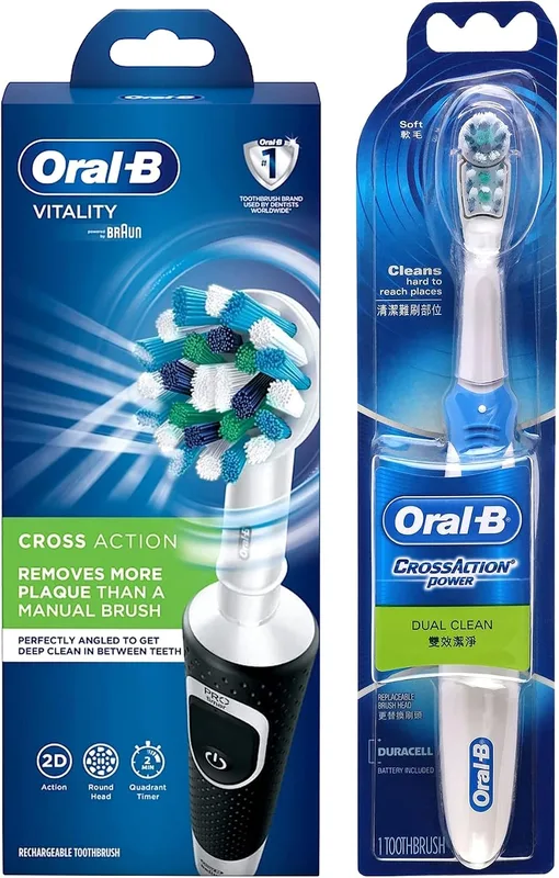 Oral-B Vitality 100 Black Criss Cross Electric Rechargeable Adult Toothbrush Powered By Braun & Cross Action Battery Powered Toothbrush - Oral Care Combo, 1 Count