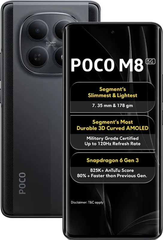 Poco M8 5G Carbon Black 8GB RAM 256GB ROM