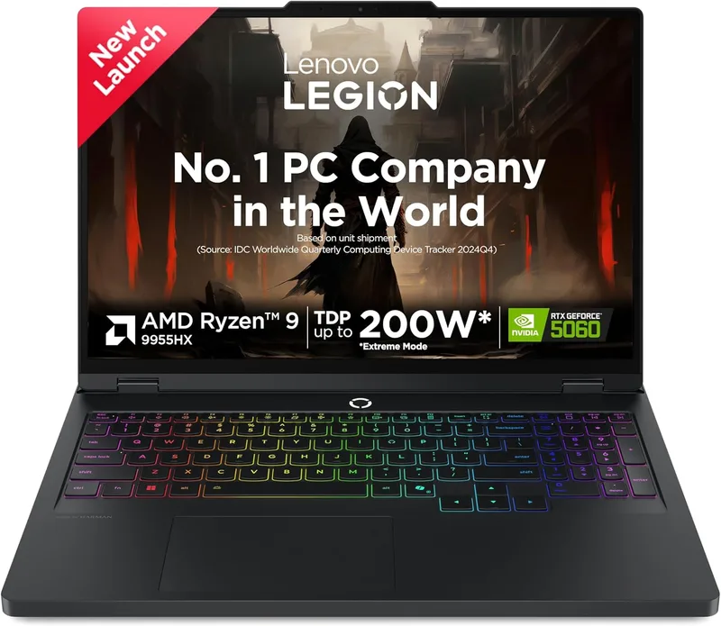 Lenovo Legion Pro 5 2025 AMD Ryzen 9 9955HX | NVIDIA RTX 5060 8GB (32GB RAM/1TB SSD/WQXGA OLED/165Hz/16 (40.6cm)/Windows 11/Off 2 Year Onsite Warranty + Accidental Damage Protection