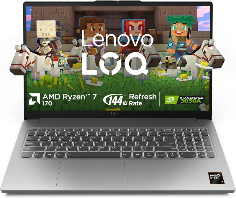 Lenovo LOQ Essential AMD Ryzen 7 170 | NVIDIA RTX 3050A 4GB (16GB RAM/512GB SSD/144Hz Refresh Rate/15.6" (39.6cm)/Windows 11/of + Lenovo 2 Year Onsite Warranty + Accidental Damage Protection