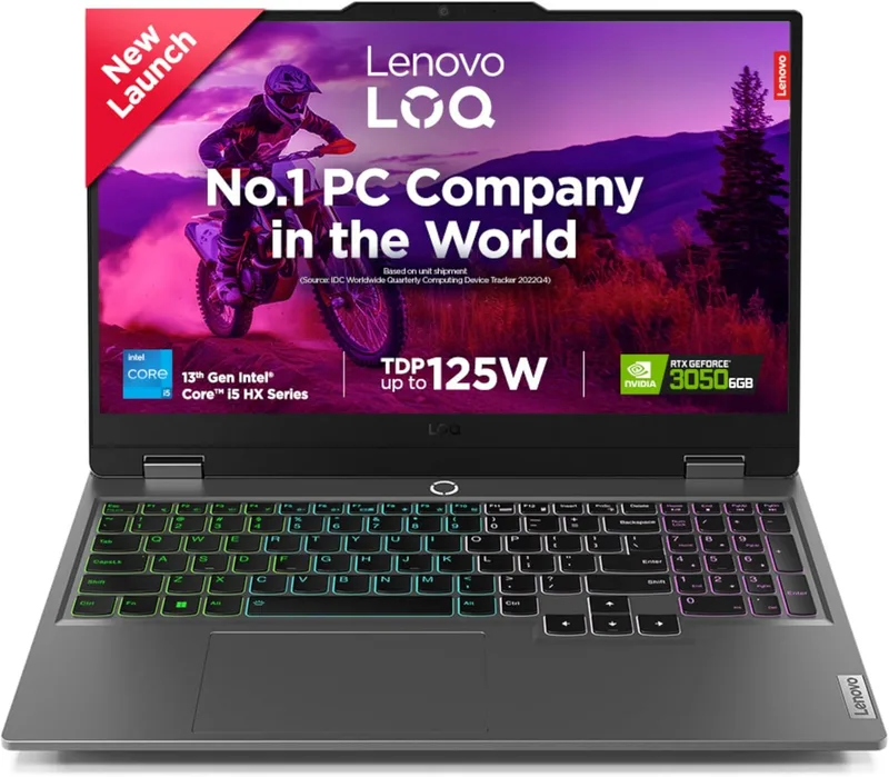 Lenovo LOQ Intel Core i5-13450HX| NVIDIA RTX 3050 6GB (16GB RAM/512GB SSD/144Hz Refresh Rate/15.6" (39.6cm)/Windows 11/Office Home 2024/3 Mon. Game Pass/Grey/2.4Kg), 83DV018MIN AI Gaming Laptop