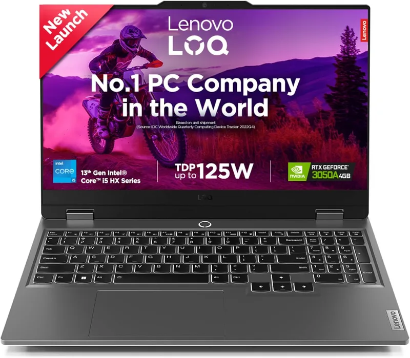 Lenovo LOQ Intel Core i5-13450HX| NVIDIA RTX 3050A 4GB (24GB RAM/512GB SSD/144Hz Refresh Rate/15.6" (39.6cm)/Windows 11/Office Home 2024/3 Mon. Game Pass/Grey/2.4Kg), 83DV018GIN AI Gaming Laptop