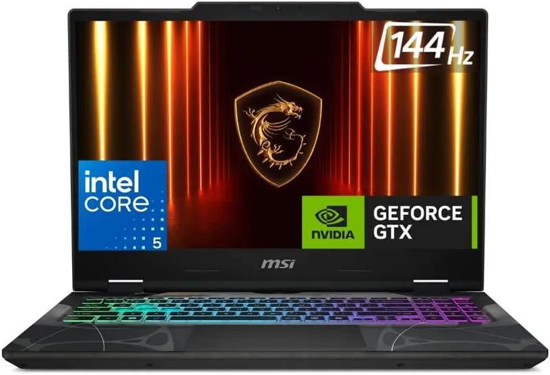 MSI Cyborg 15, Intel Series 2 Core 5 210H, 40cm FHD 144Hz Gaming Laptop (16GB/512GB NVMe SSD/Windows 11 Home/NVIDIA GeForce RTX 5050, GDDR7 8GB/Translucent Black/2.1Kg) B2RWEKG-217IN
