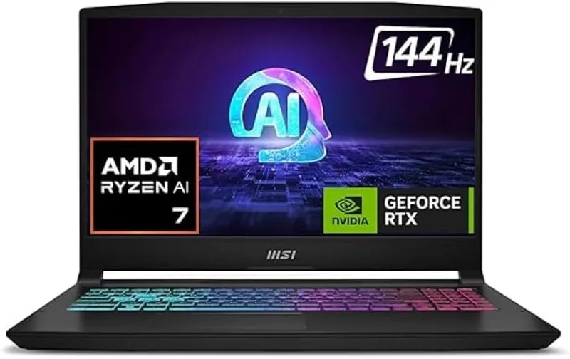 MSI Katana A15 AI, AMD 8th Gen. Ryzen 7 8840HS,Built-in AI, 40CM FHD 144Hz Gaming Laptop (16GB/512GB NVMe SSD/Windows 11 Home/MSO 2021/NVIDIA GeForce RTX 4050, GDDR6 6GB/Black/2.25Kg) B8VE-481IN
