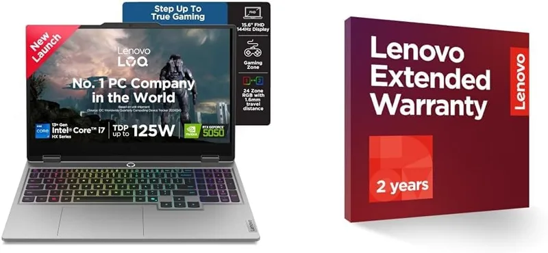 Lenovo LOQ 2025 Intel Core i7-13645HX| NVIDIA RTX 5050 8GB (16GB RAM/1TB SSD/144Hz Refresh Rate/440 AI TOPS/15.6" (39.6cm)/Wind 2 Year Onsite Warranty + Accidental Damage Protection