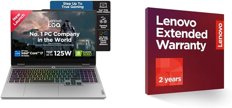 Lenovo LOQ 2025 Intel Core i7-14700HX| NVIDIA RTX 5060 8GB (32GB RAM/1TB SSD/144Hz Refresh Rate/572 AI TOPS/15.6" (39.6cm)/Wind 2 Year Onsite Warranty + Accidental Damage Protection