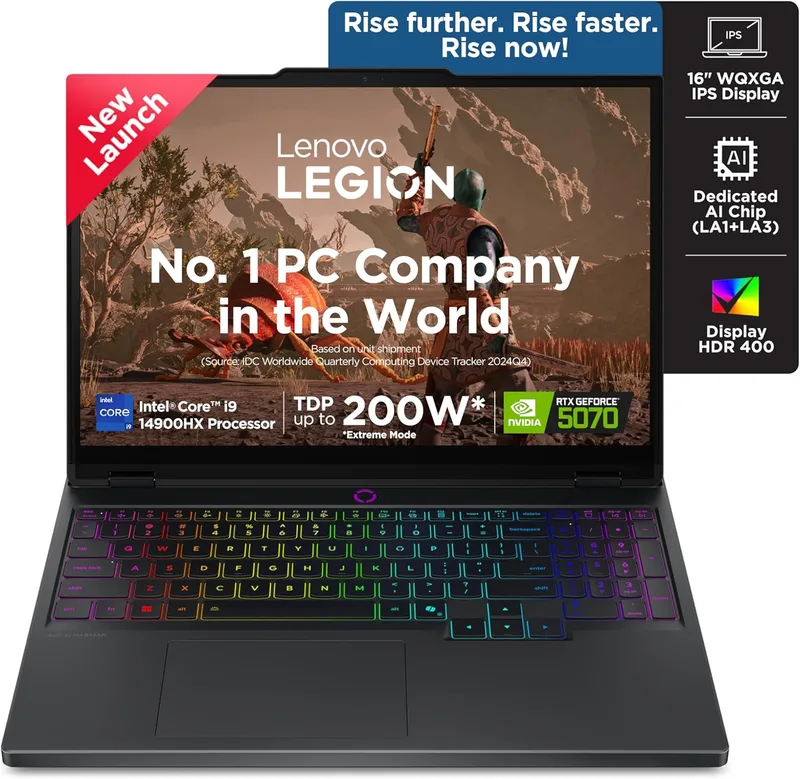 Lenovo Legion Pro 5 2025 Intel Core i9-14900HX | NVIDIA RTX 5070 8GB (32GB RAM/1TB SSD/WQXGA IPS/240Hz/16 (40.6cm)/Windows 11/O 2 Year Onsite Warranty + Accidental Damage Protection