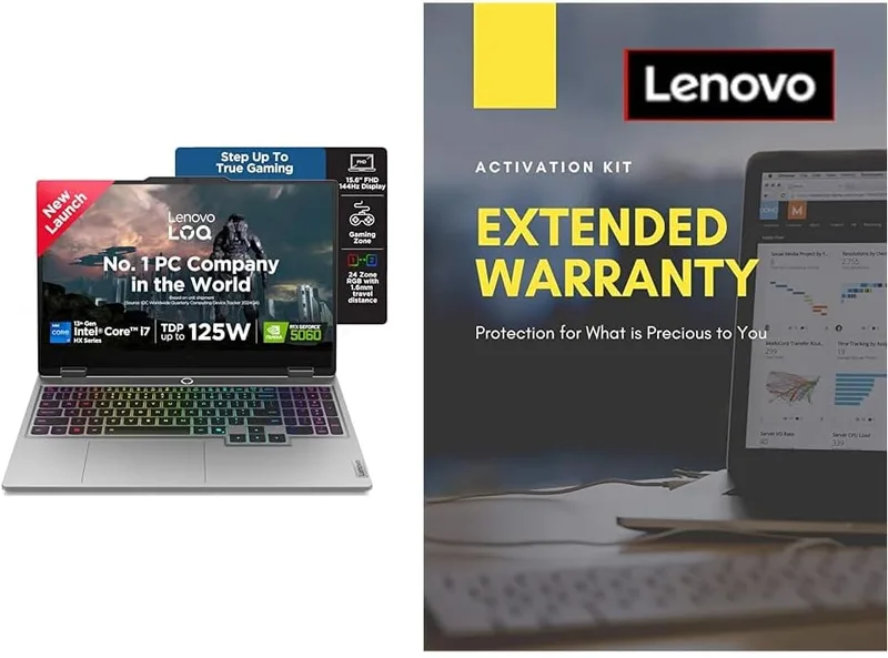 Lenovo LOQ, Intel Core i7 13th Gen 13700HX, NVIDIA RTX 5060 8GB, 16GB RAM, 1TB SSD, 15.6"(39.6cm), 144Hz, Windows 1 1 Year Extended Warranty with Onsite Service (5WS0K75657)