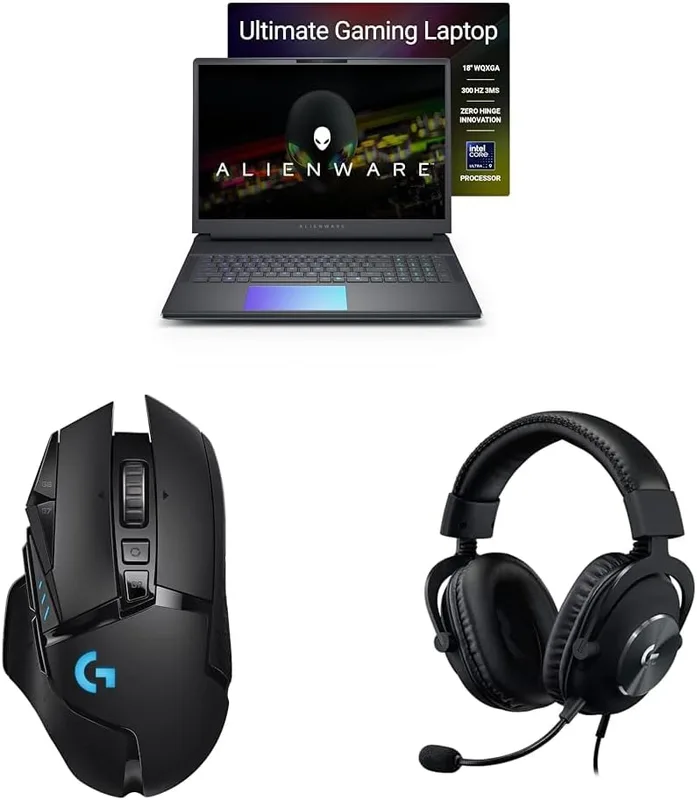 Alienware Area-15 Gaming Laptop,Intel Core Ultra 9 275HX+24GB RTX 5090,64GB,2TB SSD with Logitech G502 LS Wireless Gaming Mouse, 25000DPI Programmable and Logitech GProX Wired Gaming Headset
