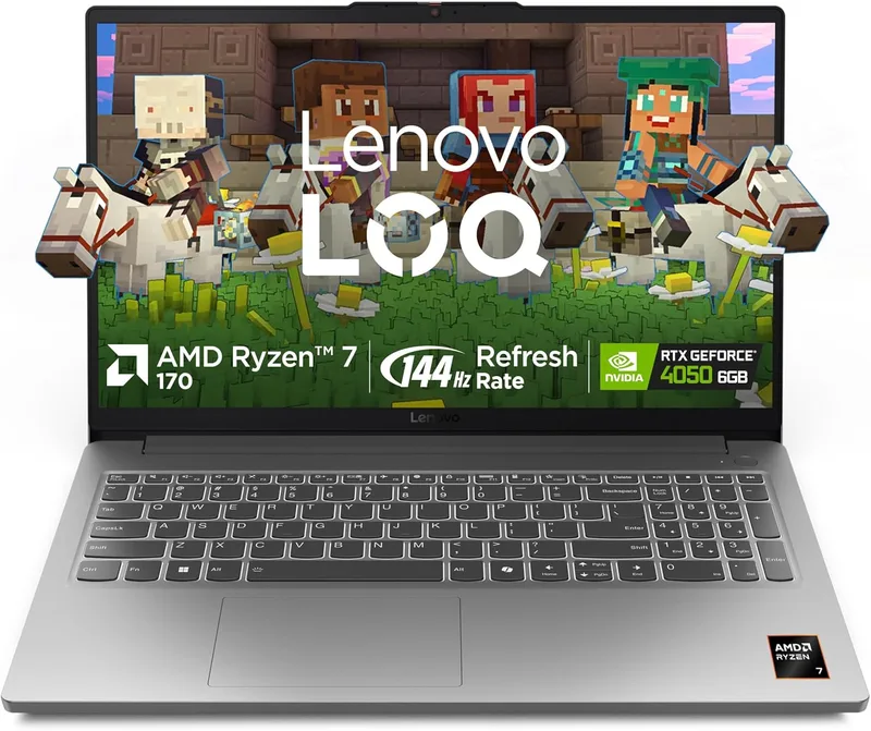 Lenovo LOQ Essential AMD Ryzen 7 170 | NVIDIA RTX 4050 6GB (16GB RAM/512GB SSD/144Hz Refresh Rate/15.6" (39.6cm)/Windows 11/Off 2 Year Onsite Warranty + Accidental Damage Protection