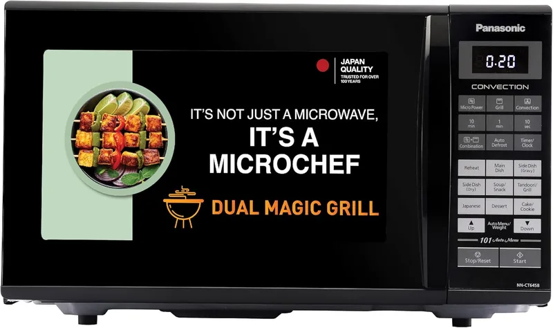 Panasonic 27L Convection Microwave Oven(NN-CT645BFDG,Black, Magic Grill)