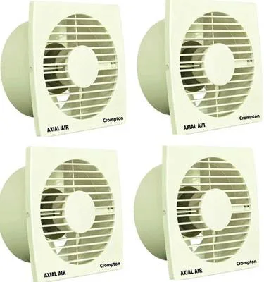 Crompton Axial Air High-Speed Plastic pack of 4 with 1 Year Warranty 150 mm Exhaust Fan