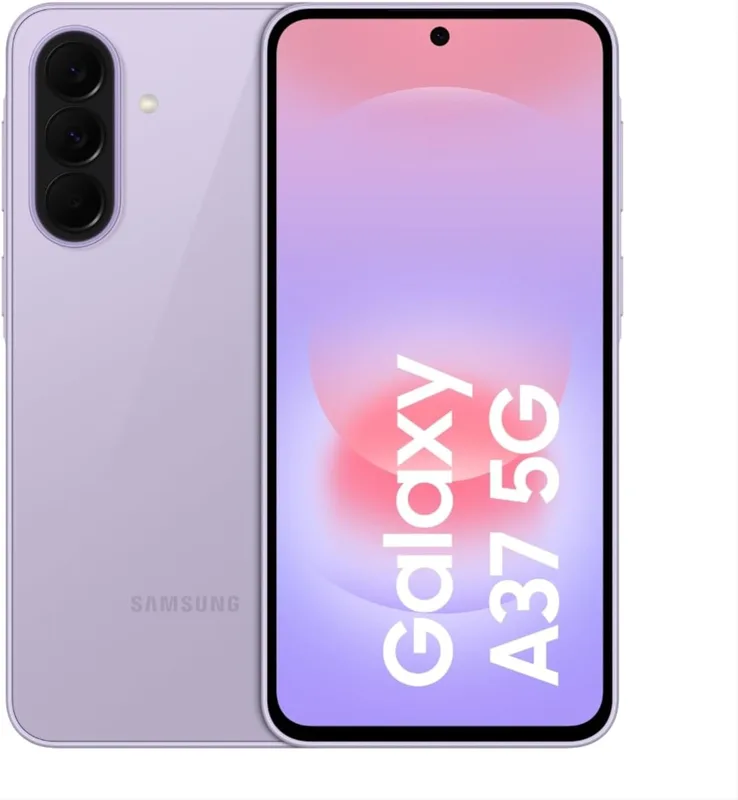 Samsung Galaxy A37 5G (Awesome Lavender, 8GB RAM, 256GB Storage), Agentic AI, Triple Camera with Nightography Video, 2 Days Battery Life, 6 Gen OS Upgrades, IP68, 7.4mm Sleek, with No Cost EMI