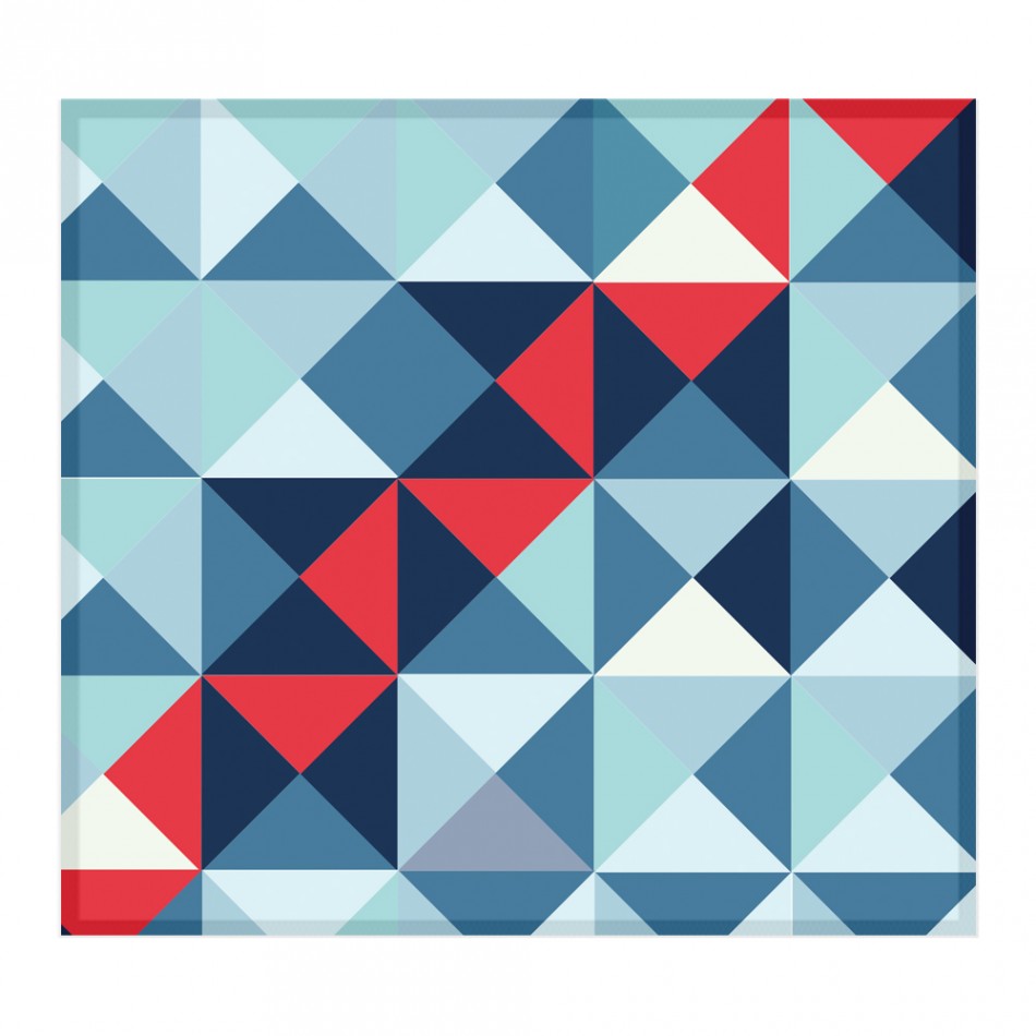 萬用布 - 藍紅三角格紋