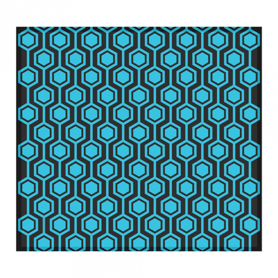 萬用布 - 亮藍無限六角形