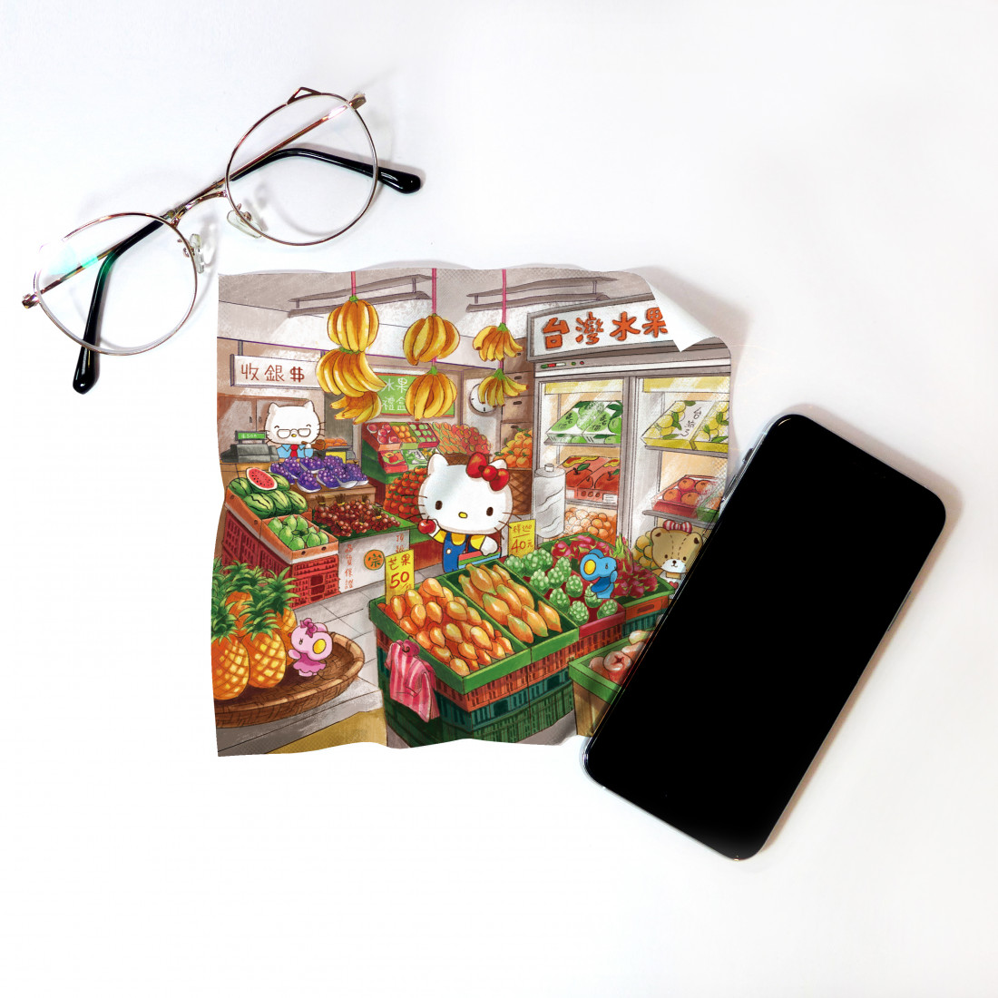 [台灣限定]台灣水果攤-Hello Kitty萬用布