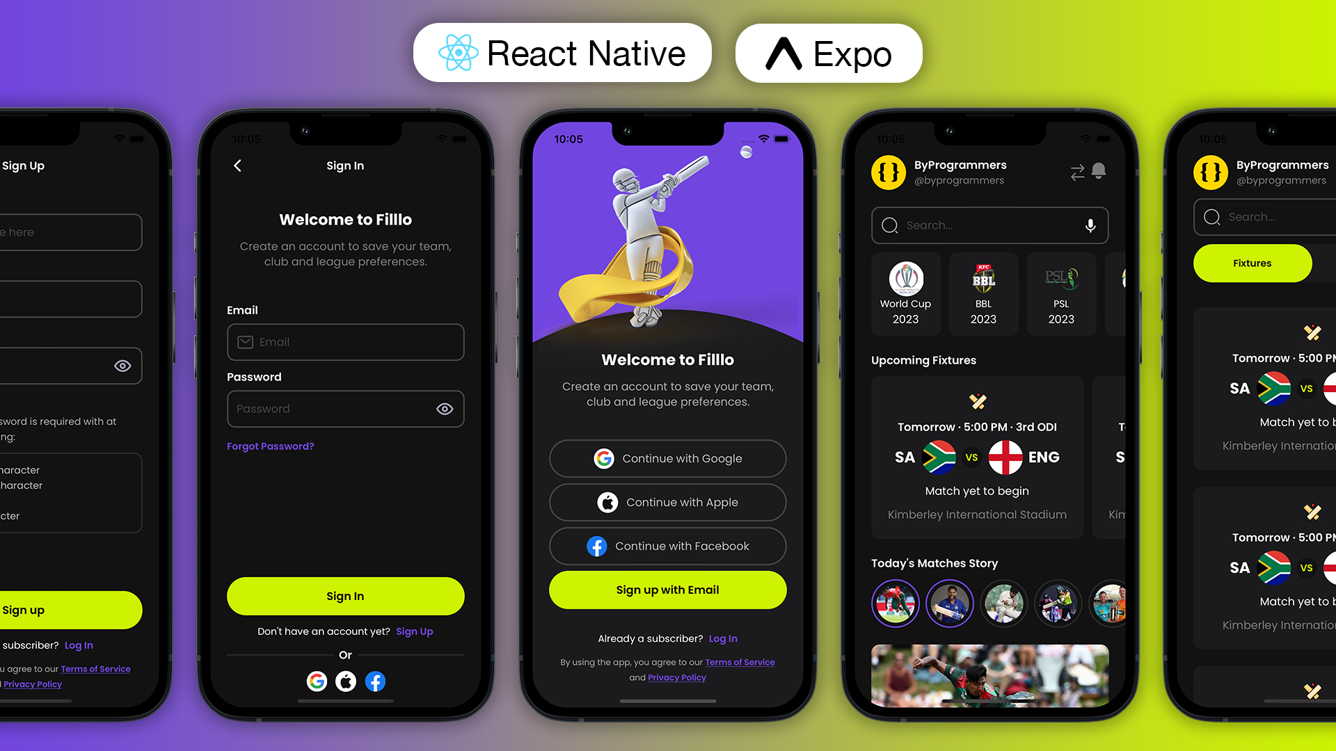 Cricket Live Score App (Expo)