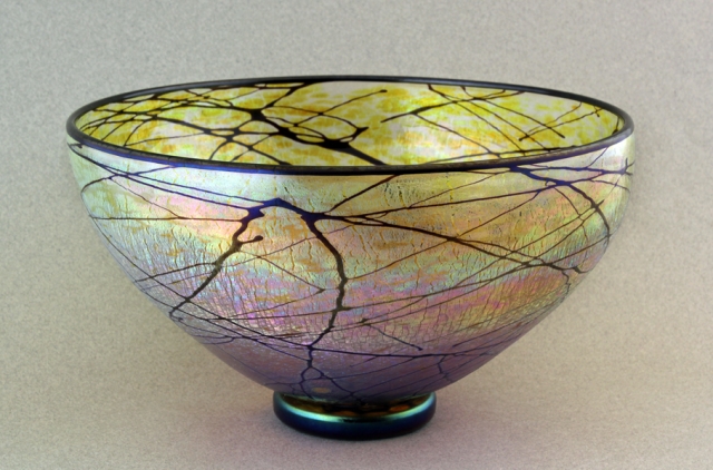 Lindsay Art Glass Gold Luster Medium Bowl By The Bay Gallery