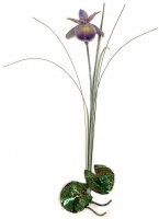 Bovano - F97P - Single Purple Iris with Patina Grass