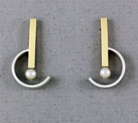 Mar of Santa Barbara: Sterling Silver & Nu-Gold Post Earrings - EM112