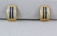 Michael Chang - Sapphire & Diamond Demi-Hoop Earrings MC-10321-27